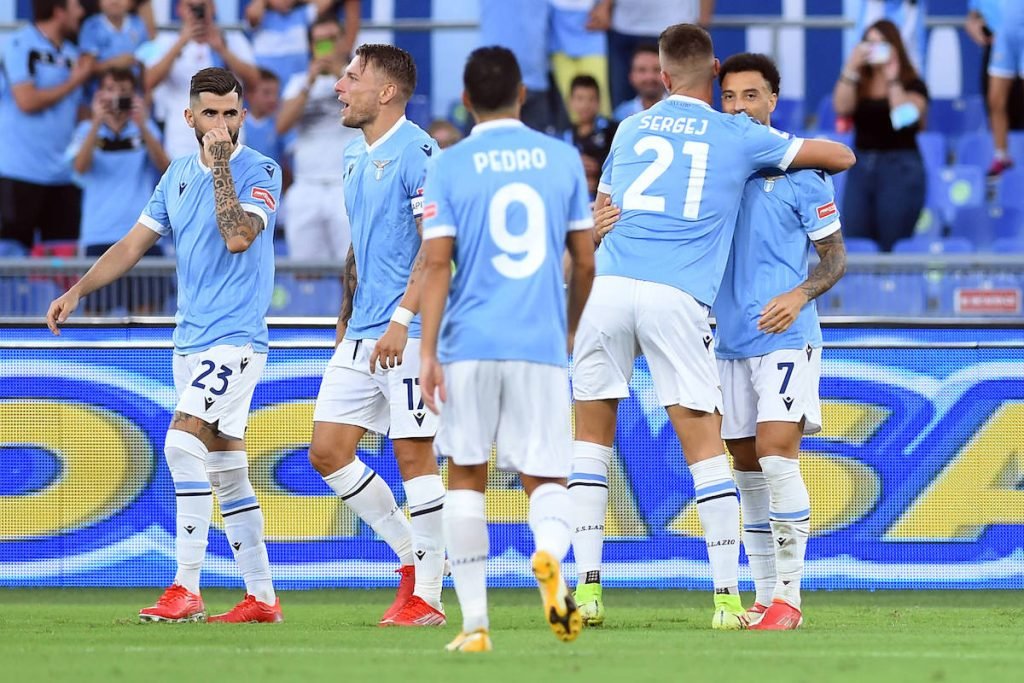 Soccer, serie a match , SS Lazio v Spezia Felipe Anderson of SS Lazio celebrate after score the goal during the Serie A