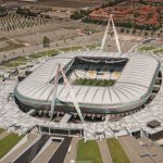 Aerial view of Juventus Allianz Stadium. Turin, Italy