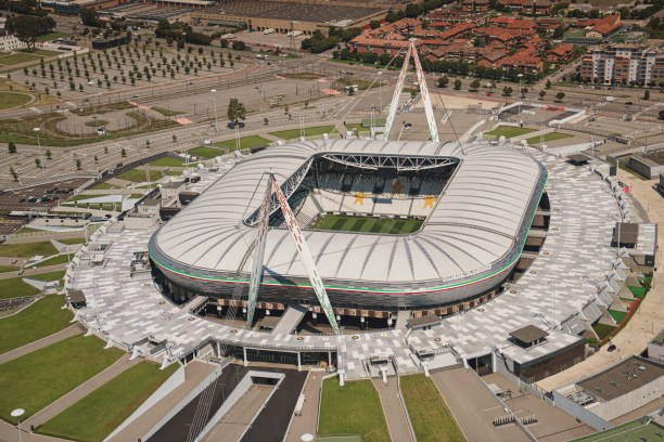 Aerial view of Juventus Allianz Stadium. Turin, Italy